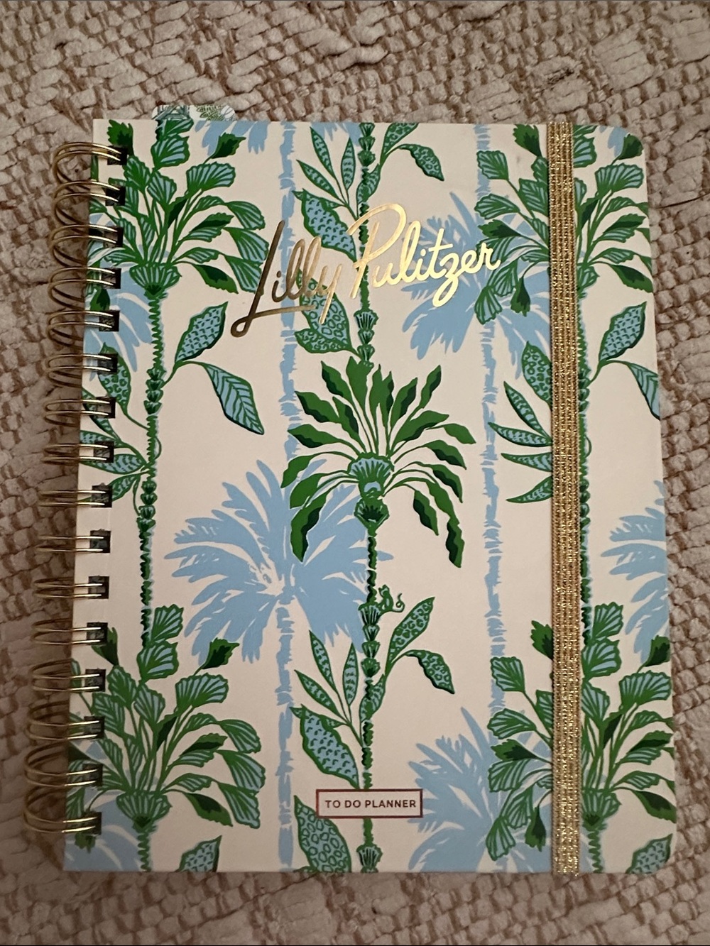 Lilly Pulitzer Palm Print To-Do Planner - Cream, Blue & Green. New